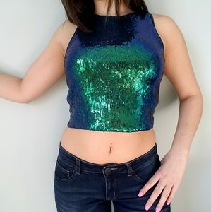 Sequined Crop Top